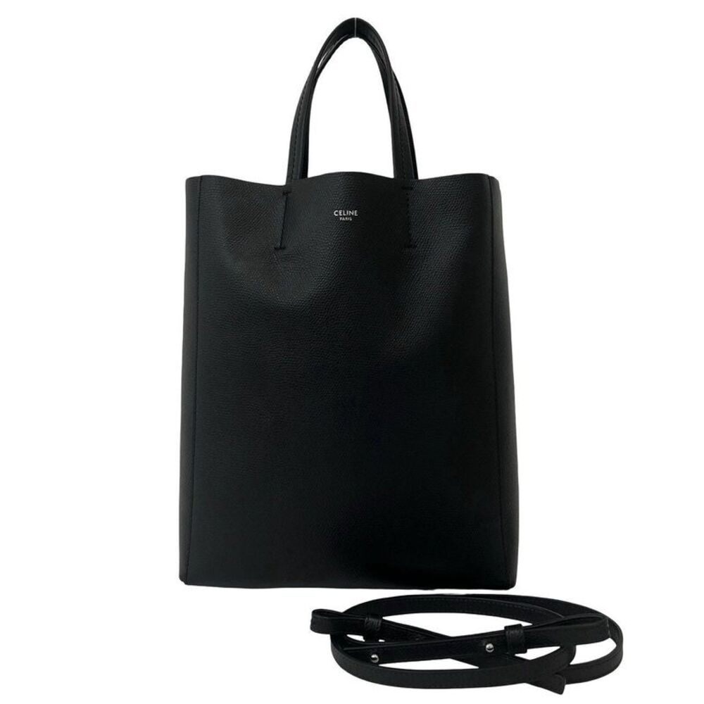 CELINE Vertical Cabas Leather 2way Shoulder Bag
